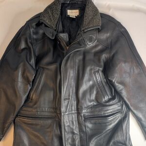 Paradox Men's Black Leather Oversized Jacket Size Large